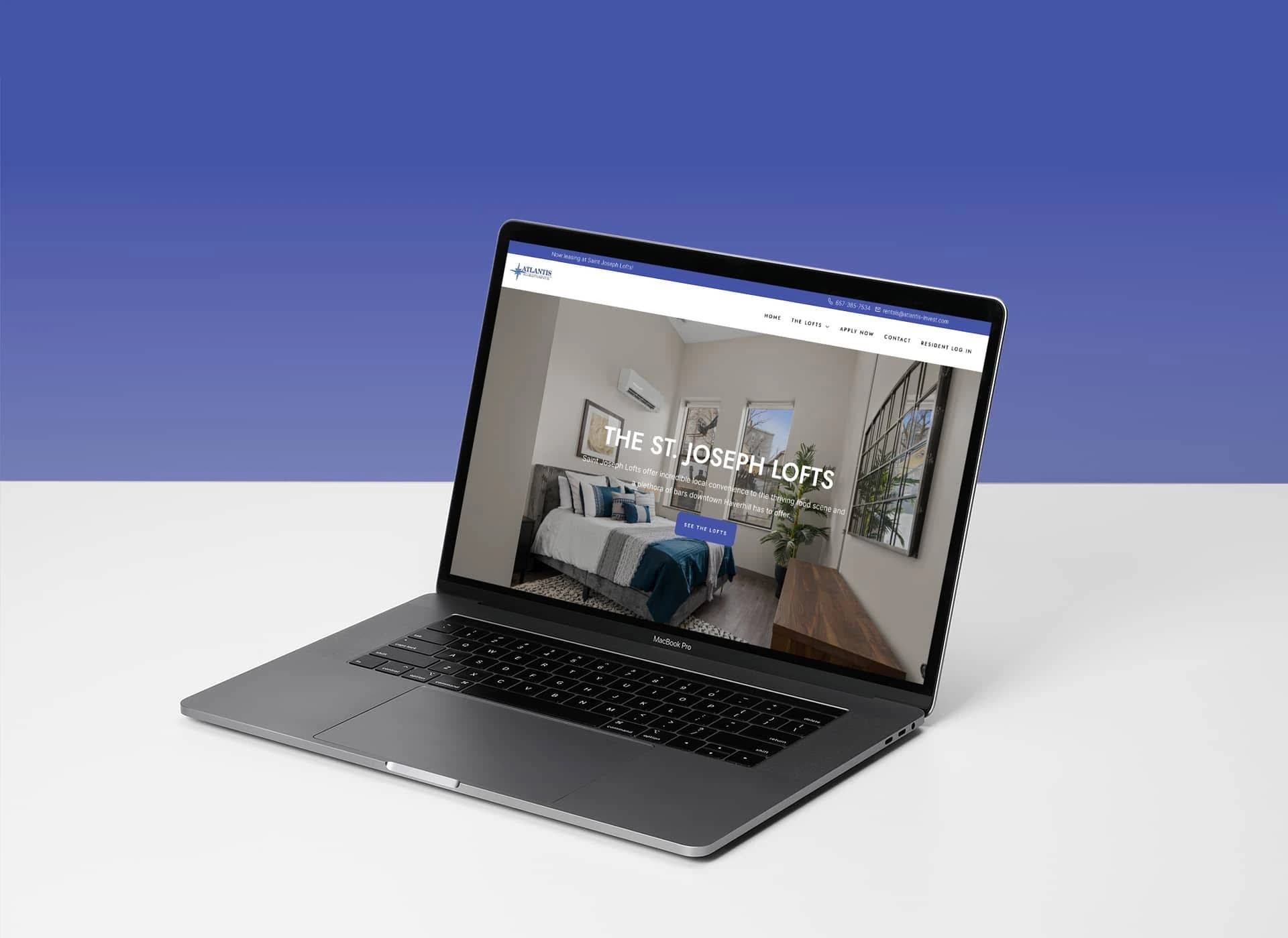 Saint Joseph Lofts website design presentation