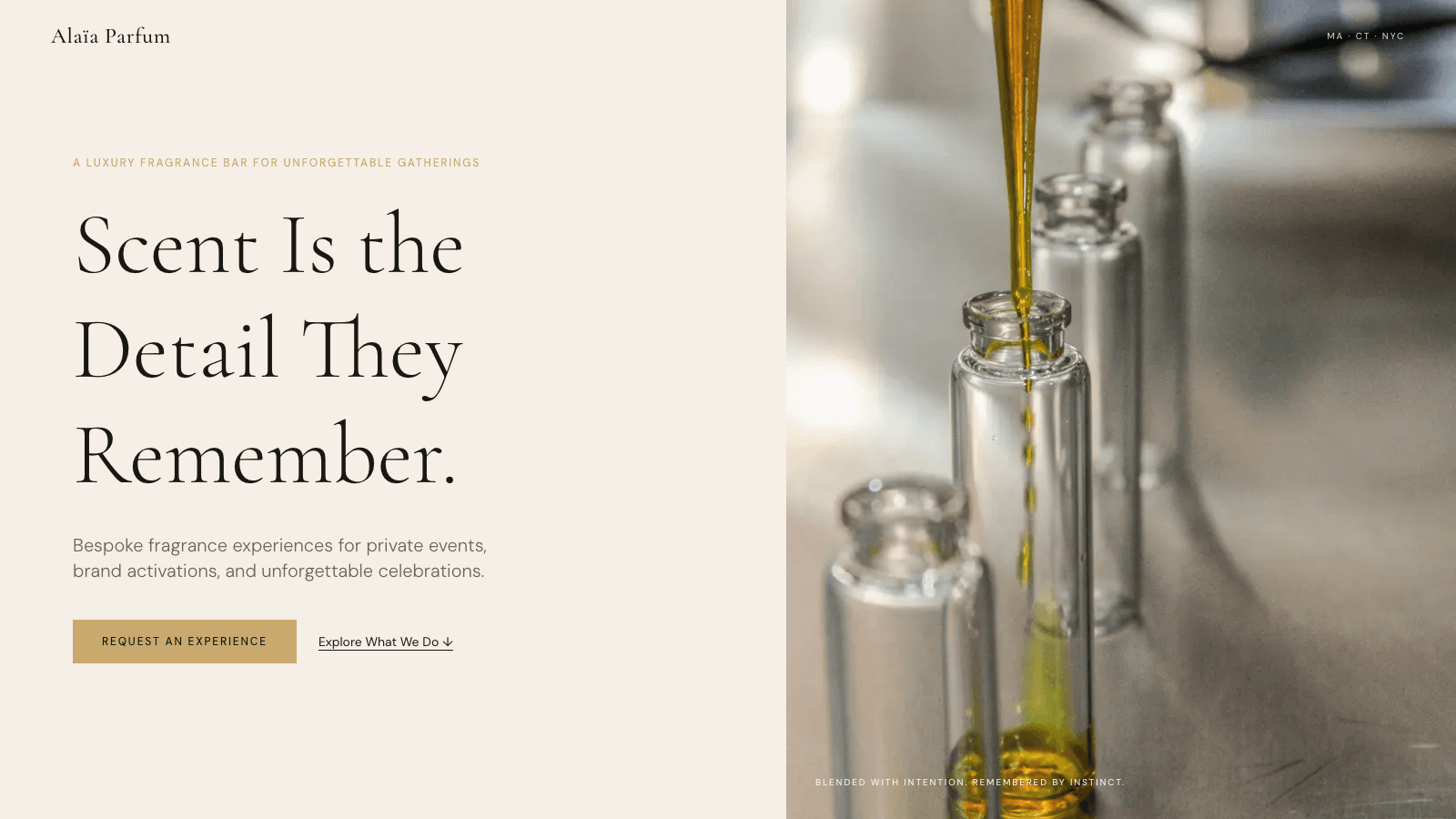 Alaïa Fragrance Bar website project