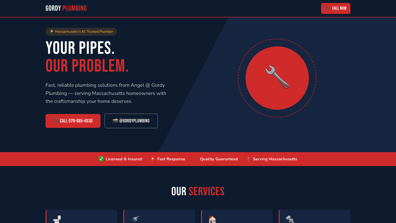 Gordy's Plumbing website project