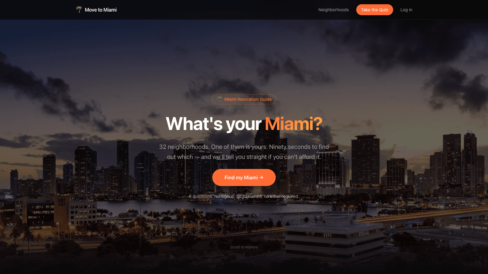 Move to Miami website project